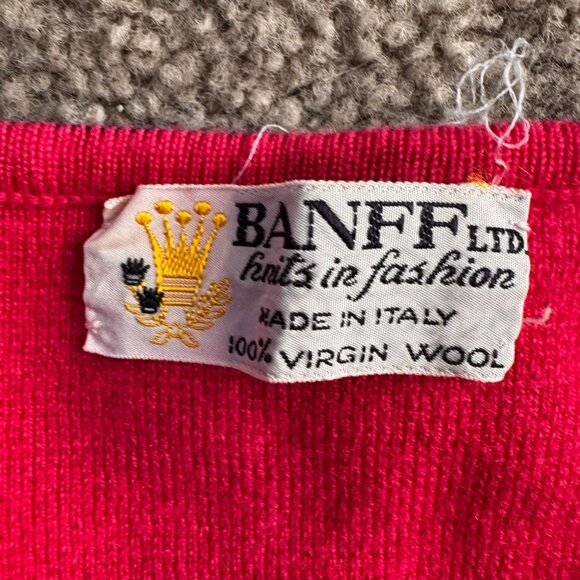 Vintage Banff Cardigan Sweater Girls 8 Made‎ In Italy Pink Varsity Academia - Picture 3 of 7